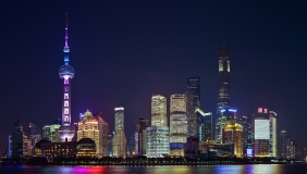 Shanghai skyline at night