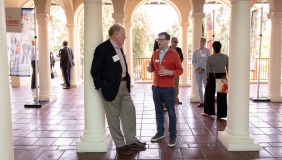 Occidental College Board Chair Stephen Rountree '71 (left) and VP for Institutional Advancement Charlie Cardillo.