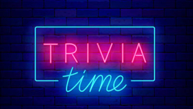 "Trivia Time" in neon letters