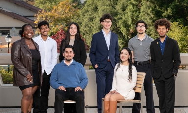 an eight-person portrait of the 2025-26 Obama Scholars cohort