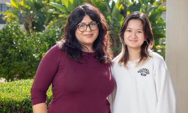 Current year scholarship recipients Alyssa Zatarain '29 and Sunny Tuazon '29 