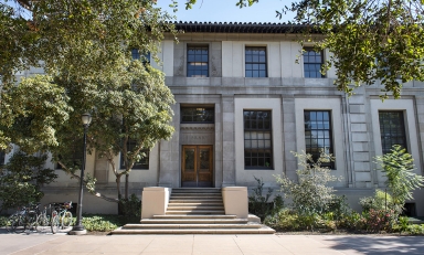 Occidental's library, the north side entrance