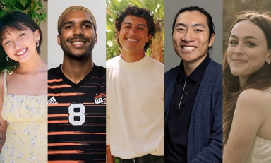 Five student Dean's Award winners, photos lined up