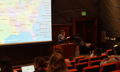 Professor Parinandi gives his talk in Choi