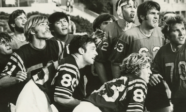 Members of the 1971 Oxy rugby team.