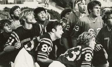 Members of the 1971 Oxy rugby team.