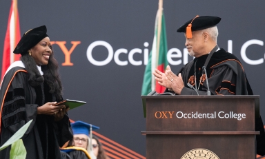 Author Isabel Wilkerson and President Elam