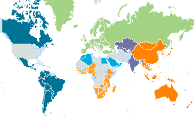 Fulbright countries map