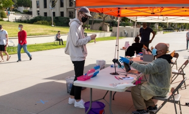 COVID testing in the Quad, January 2021
