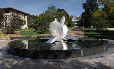 Gilman Fountain on Oxy's campus