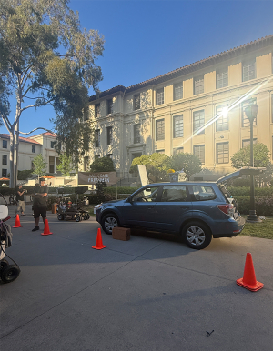 Liberty Mutual set - Fowler Hall in the sunshine