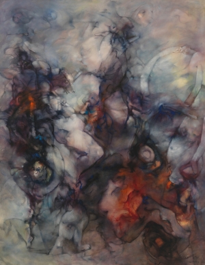 [Painting] Dorothy Tanning's "Aux environs de Paris (Paris and Vicinity)" (1962)