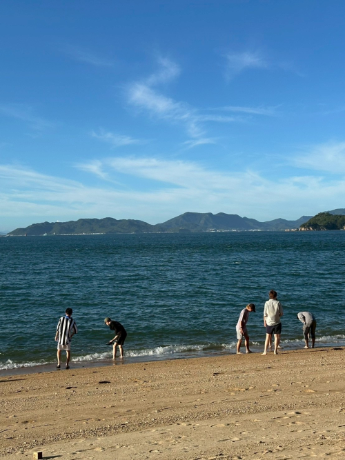 Charlie at ocean in japan