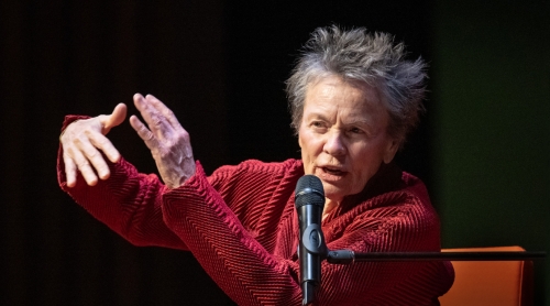 Laurie Anderson at Oxy Live! in April 2024. Laurie Anderson at Oxy Live! in April 2024.