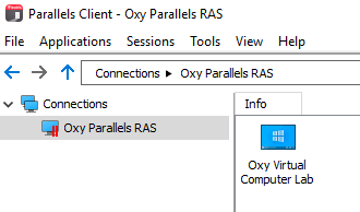 screenshot of Oxy Parallels RAS
