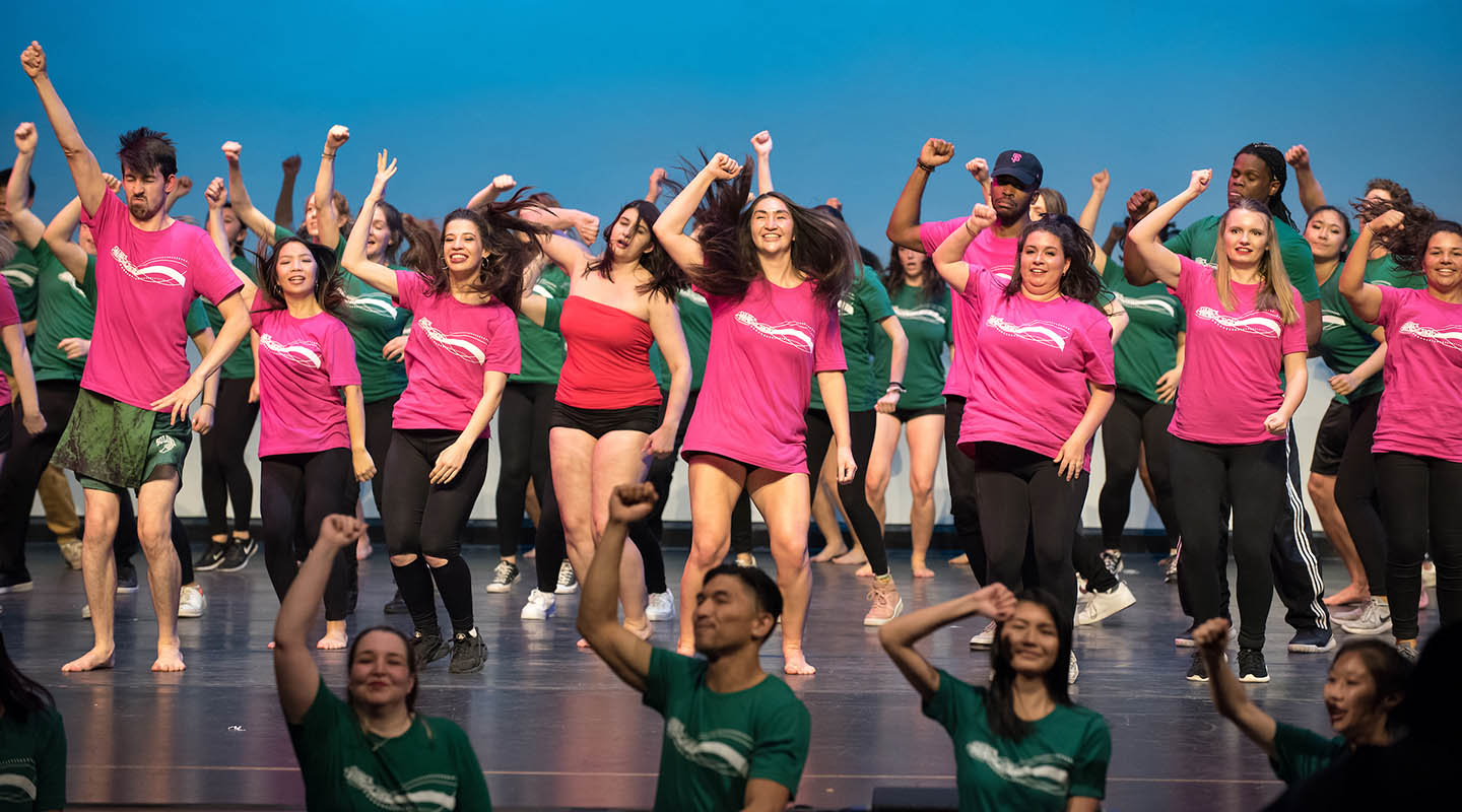 Oxy students performing in Dance Production