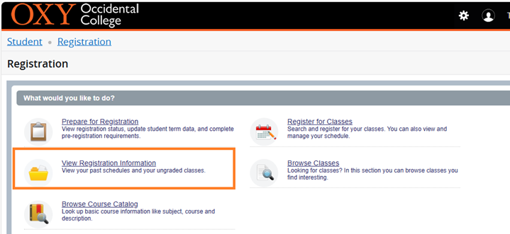 How to View Registration Screenshot 