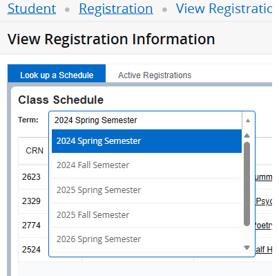 How to View Registration Screenshot 