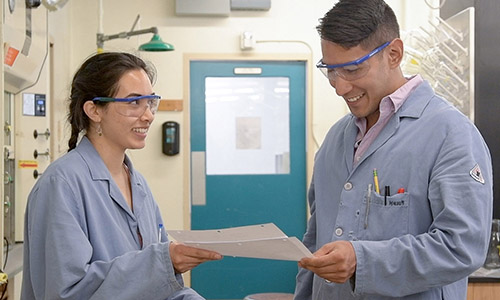 Oxy student and her professor